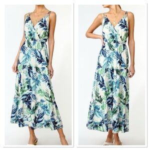 Adelyn Rae Paradise Tiered Sleeveless Maxi Dress, NWT, Size Small